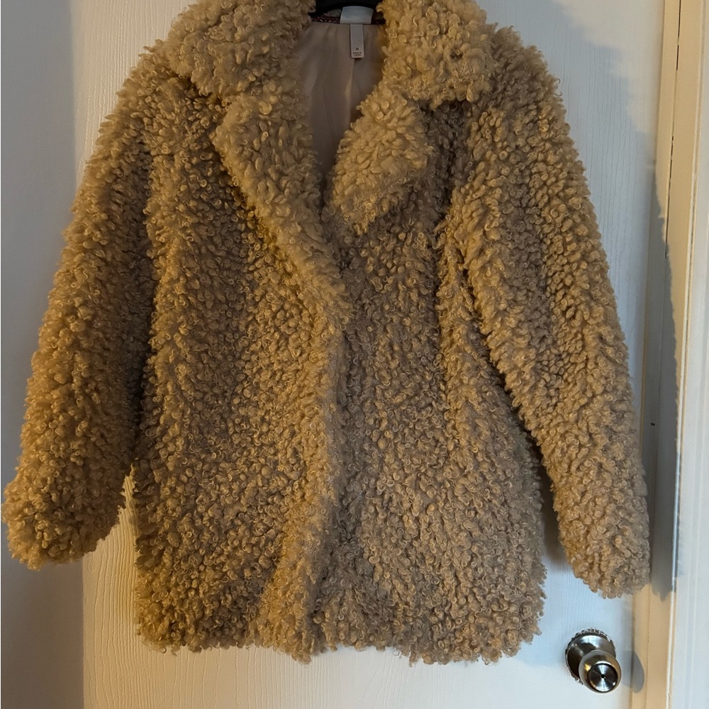 Women's Tan Sherpa Jacket
